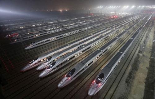 الصين تفتتح خط سكة حديد فائق السرعة على حدودها مع كوريا الشمالية وروسيا