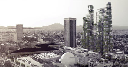Des tours vertes futuristes inventées pour Los Angeles