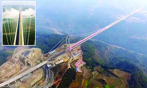 افتتاح أطول جسر معلق بالصين بطول 2400 متر